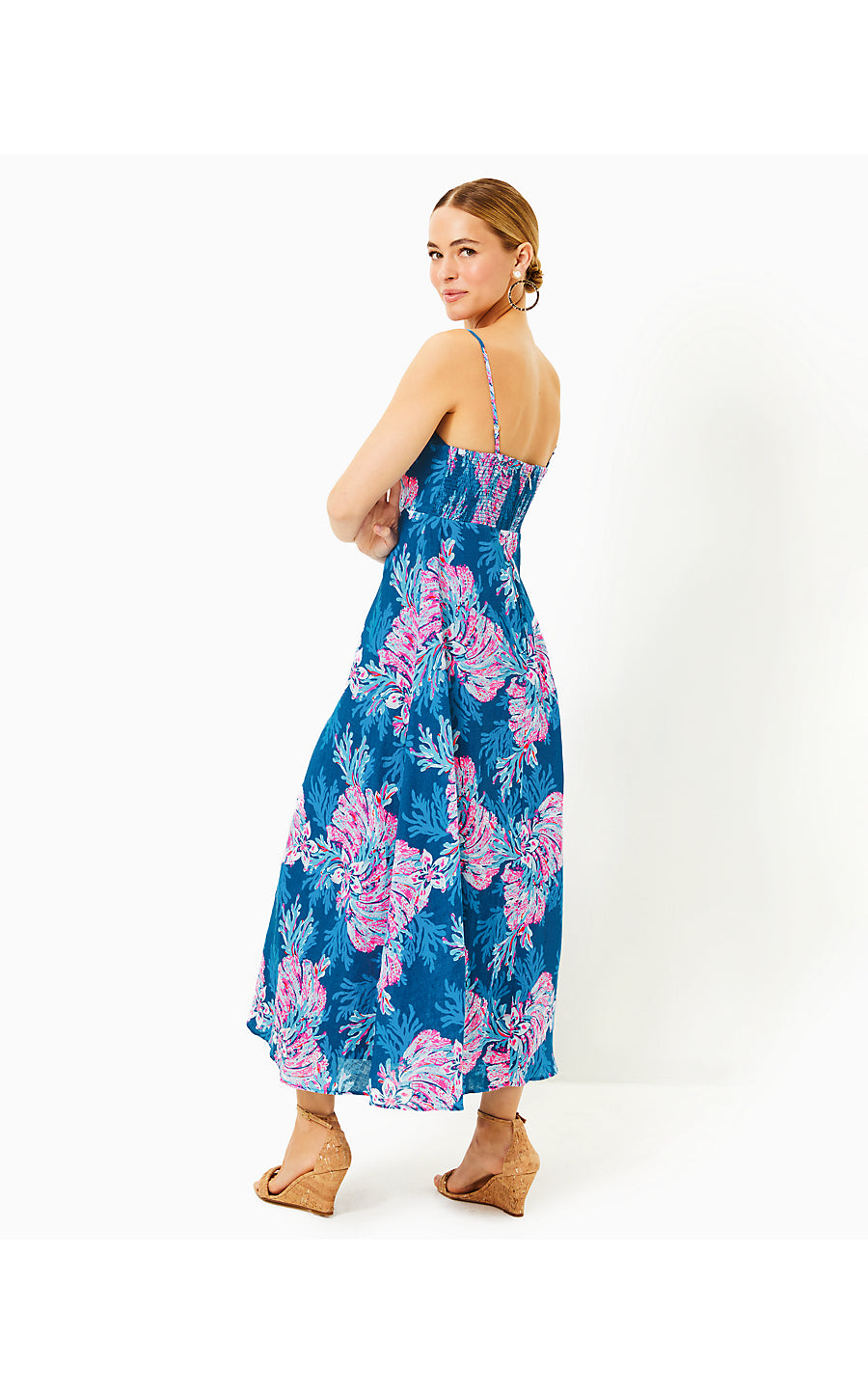 JORGIAN LINEN MIDI DRESS - MULTI - FOR THE FANS