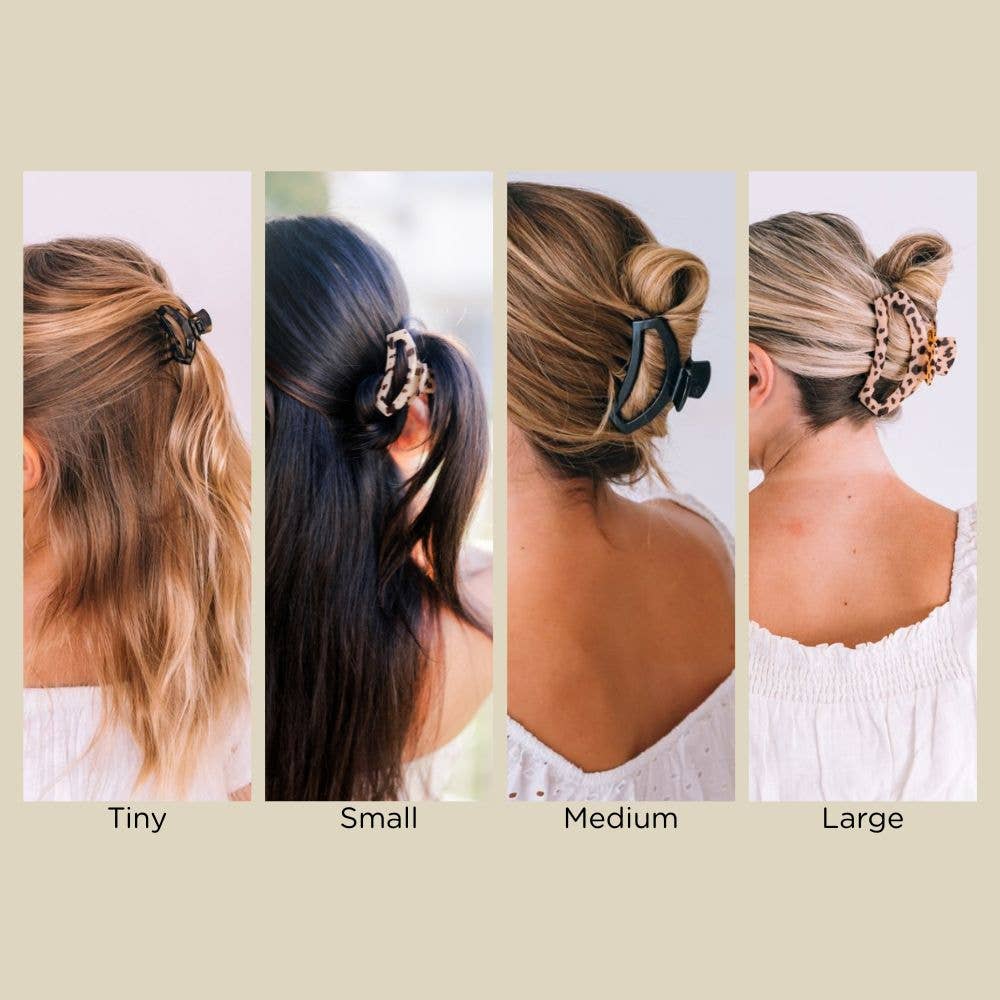 TELETIES - Open Hair Clip | Small | Blonde Tortoise