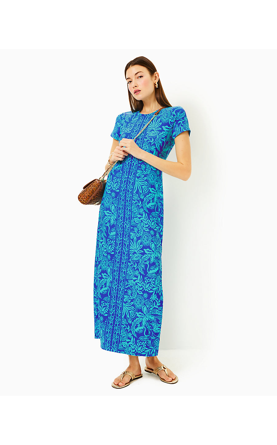 KADEN MAXI DRESS- MARTINIQUE BLUE - JUNGLE OASIS