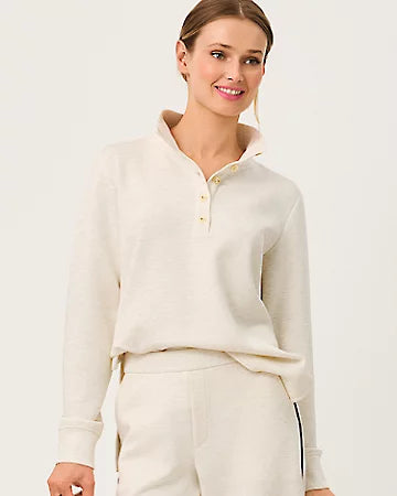 COWIE UPF 50+ PULLOVER - HEATHERED COCONUT