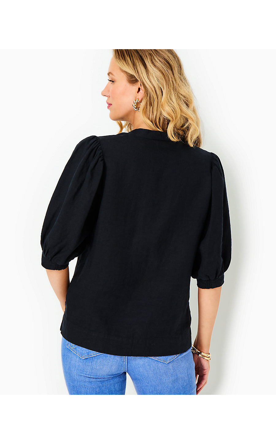 MIALEIGH LINEN TOP - NOIR X NOIR