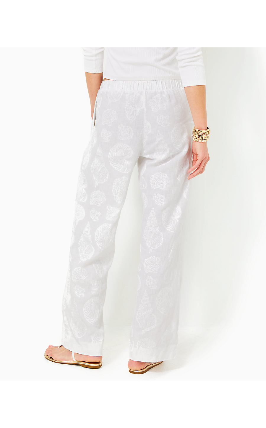 DAYLEN LINEN PALAZZO- RESORT WHITE - SHELL OF A GOOD TIME