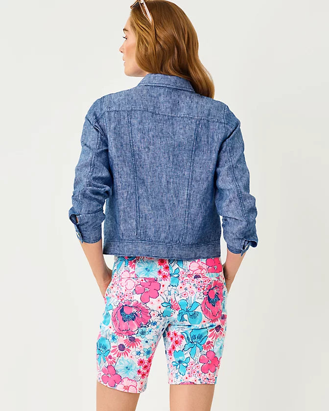 SEASPRAY LINEN JACKET - STARLIGHT NAVY X RESORT WHITE