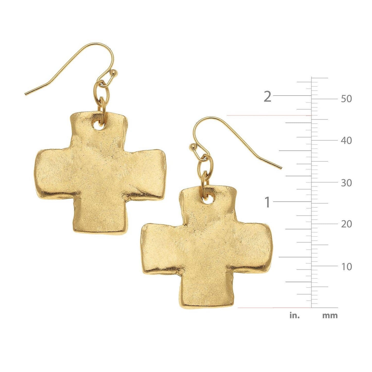 Susan Shaw - Gold Cross Earrings