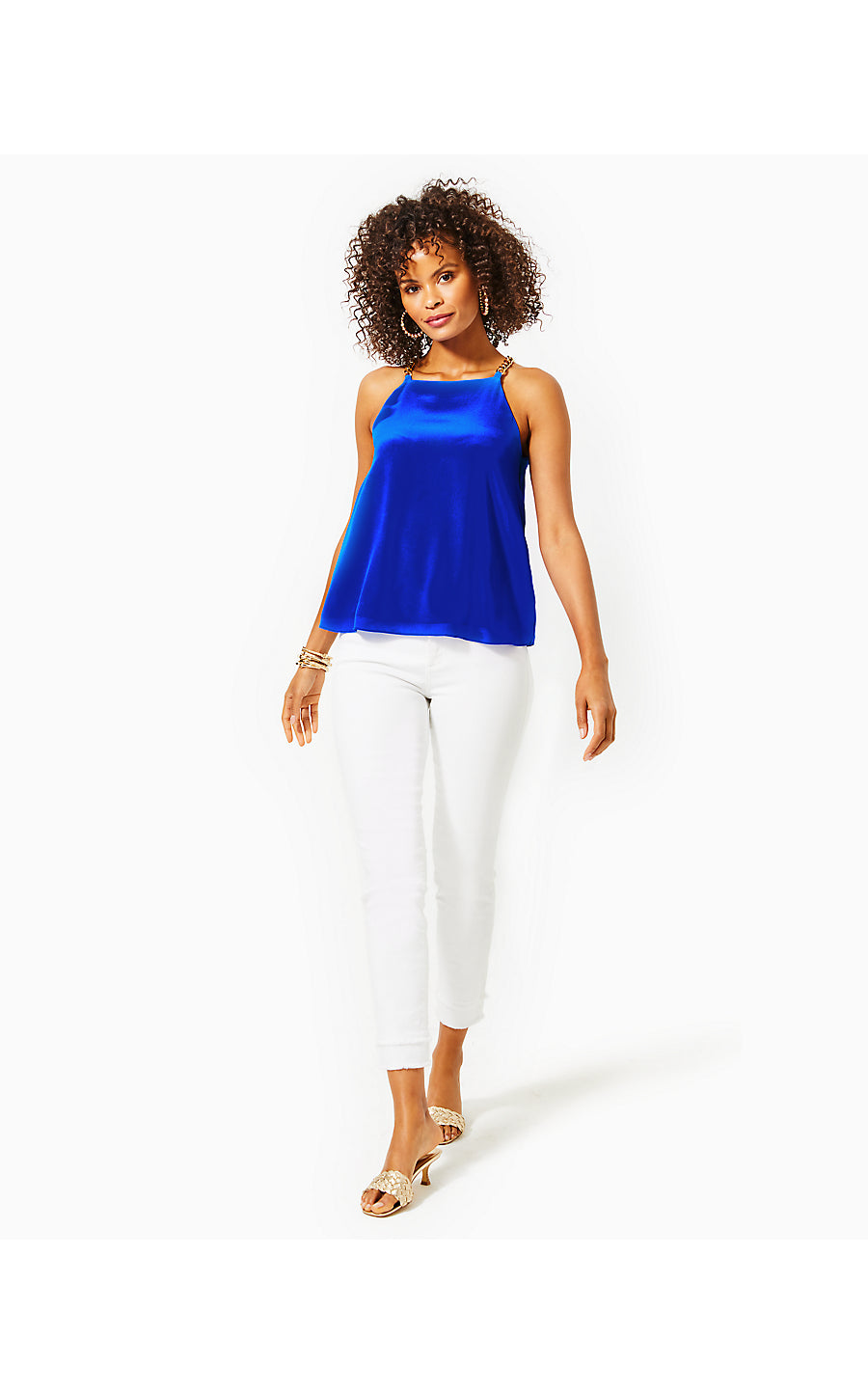 JOANNAH SILK TOP - BLUE GROTTO