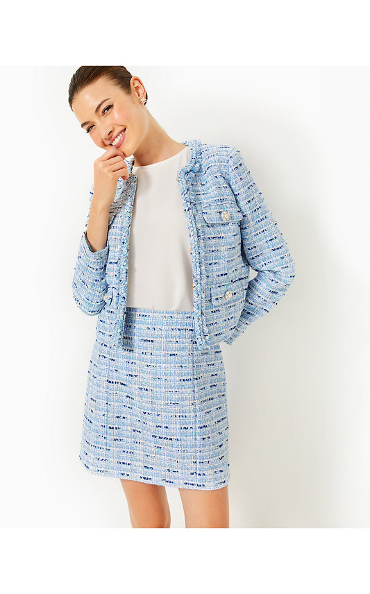 KAVITA BOUCLE JACKET - BONAIRE BLUE - COASTAL VIBES BOUCLE