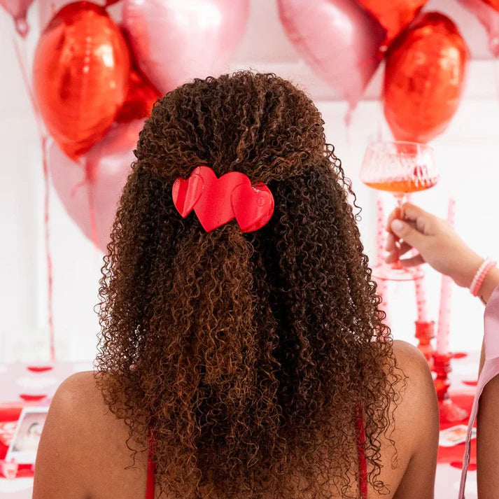 Flat Hair Clip | Medium | Red Heart To Heart