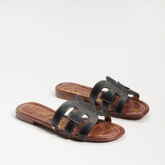 BAY SLIDE SANDAL - BLACK LEATHER
