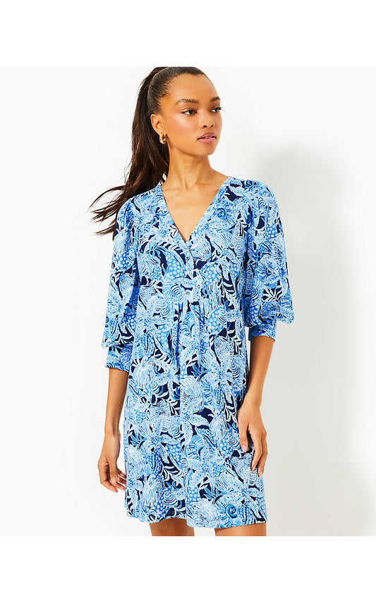 CASS DRESS - BONAIRE BLUE - COASTAL CONSTELLATION