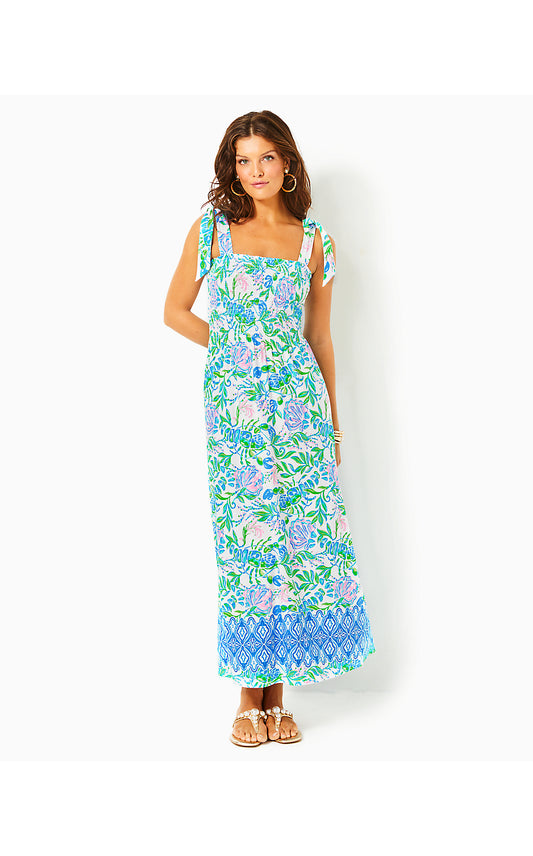 KAILUA SMOCKED MAXI DRESS - RESORT WHITE - JUST A PINCH