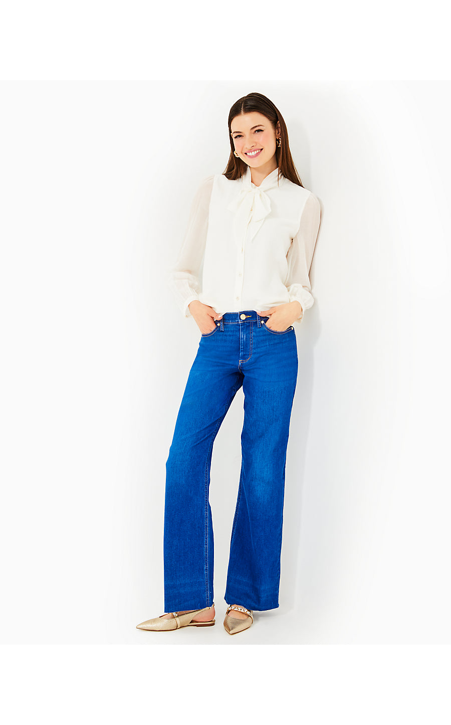 ANISTON HIGH RISE PANT - MEDIUM WASH