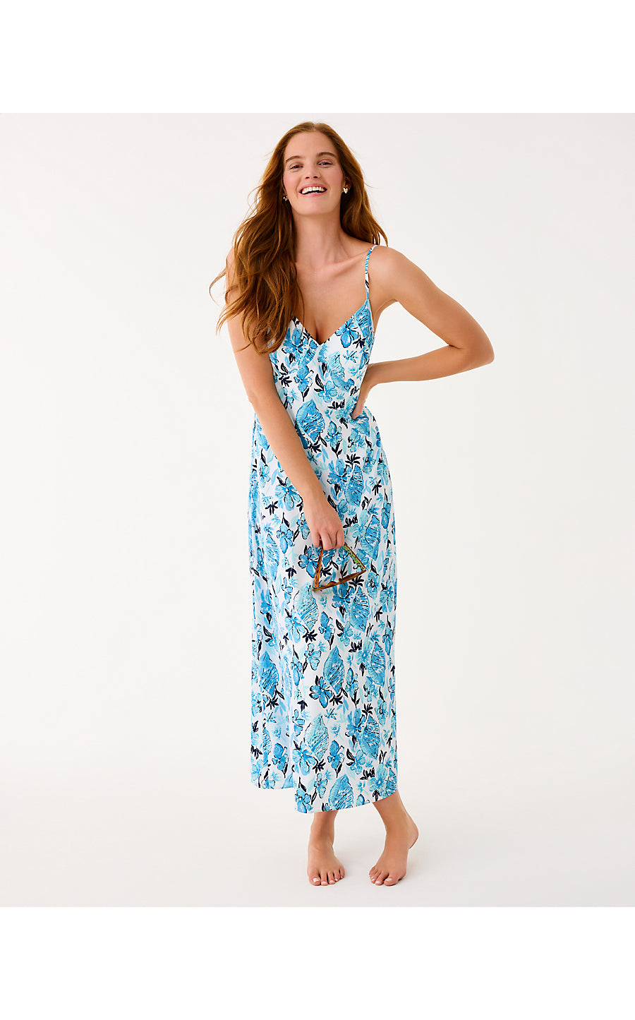 RAMSEY MAXI DRESS - RESORT WHITE - SEASHELL SPLENDOR