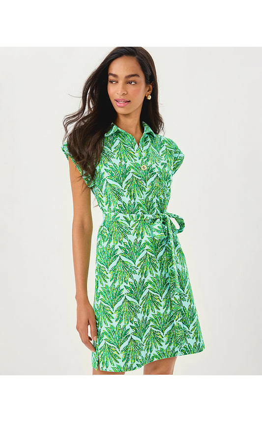 EMERSYN DRESS - KITTS GREEN - CROSSGRAIN SHADY BABE