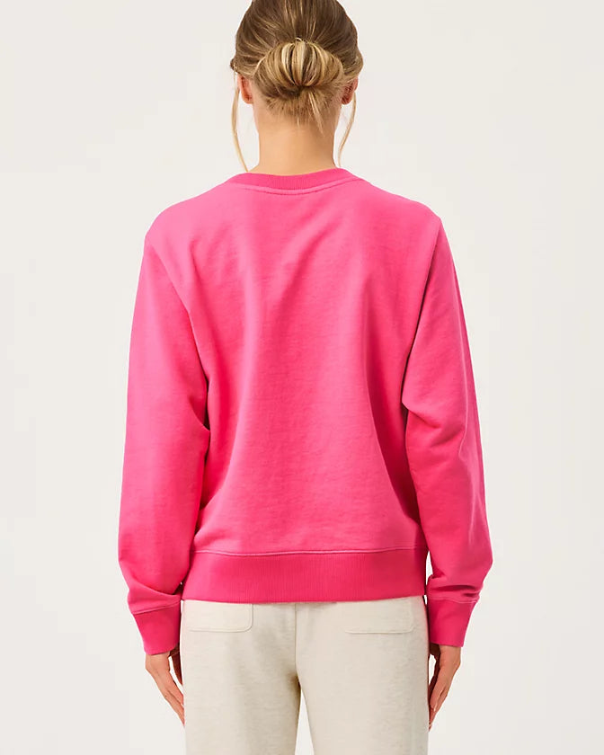 BALLAD LONG SLEEVE SWEATS - PINK ASTER - SAFARI EMBROIDERY