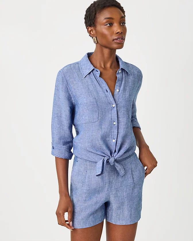 Sea View Linen Button Down Shirt