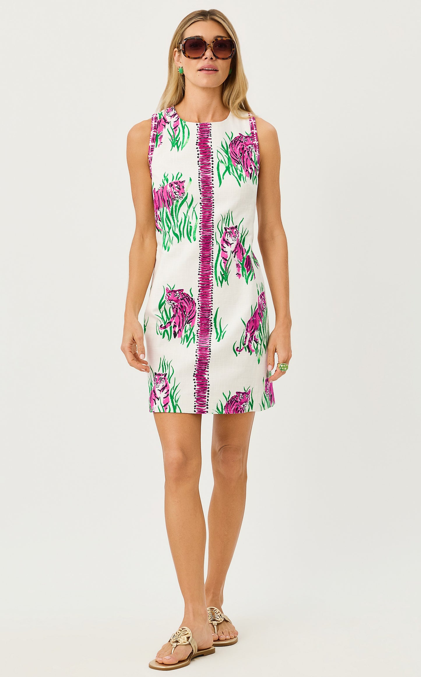 DEVYN STRETCH SHIFT-COCONUT-CAMOUFLAGE CATWALK ENGINEERED WOVEN SHIFT