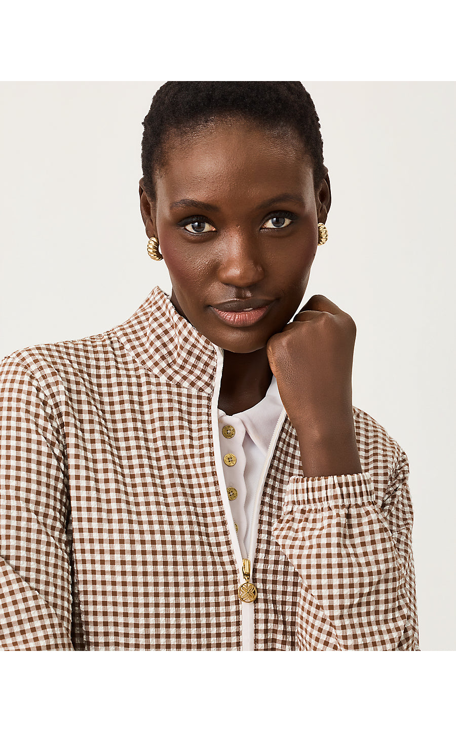 AINSLEY JACKET UPF 50+ - COCO BEACH - MINI PERFORMANCE GINGHAM