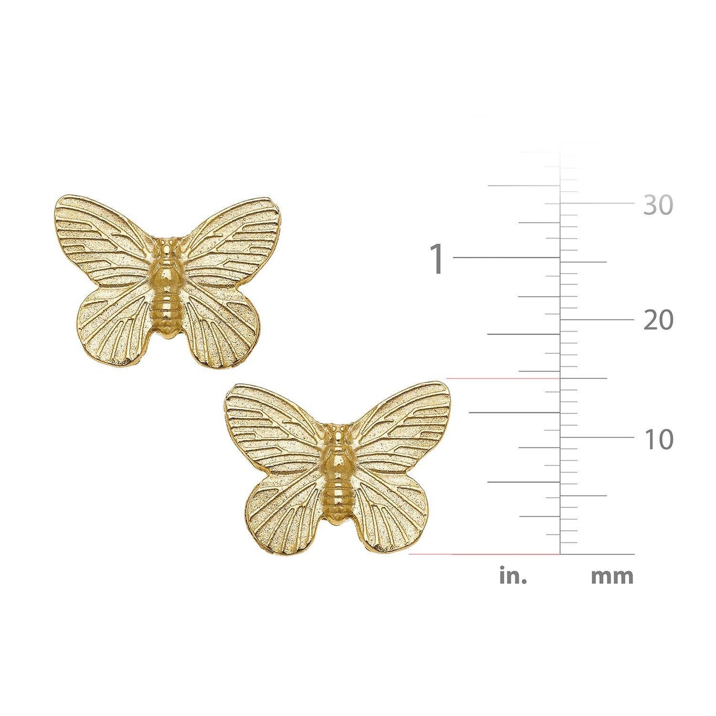 Susan Shaw - Gold Butterfly Stud Earrings