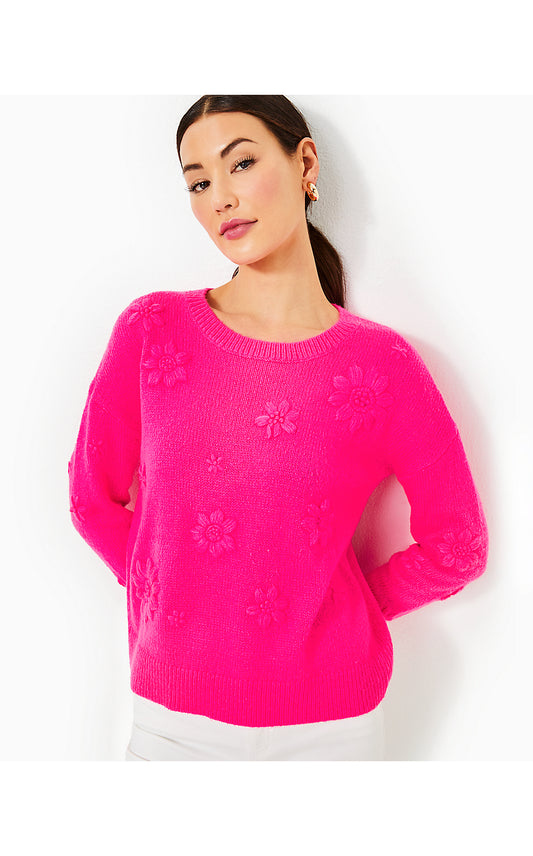 ELIZABELLE SWEATER - PASSION FRUIT PINK - COASTAL FLOWERS