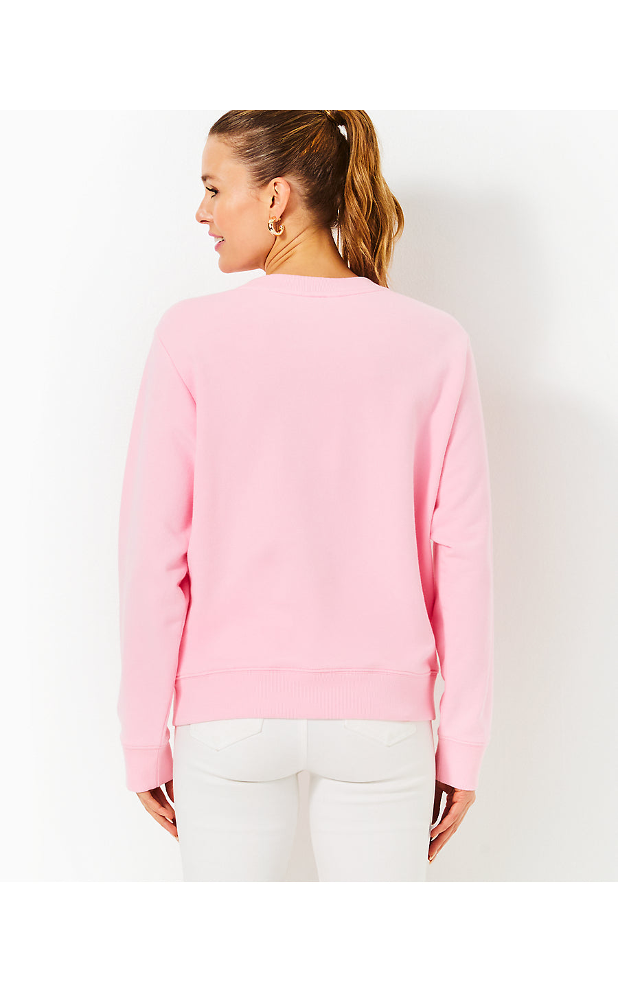 BALLAD LONG SLEEVE SWEATS - CONCH SHELL PINK - HEARTS EMBELLISHMENT