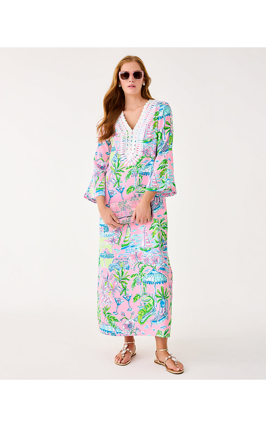 OCLEPPO MAXI CAFTAN - CONCH SHELL PINK - OVERSIZED SUNNY DEE