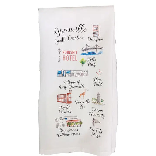 Greenville SC Tea Towel