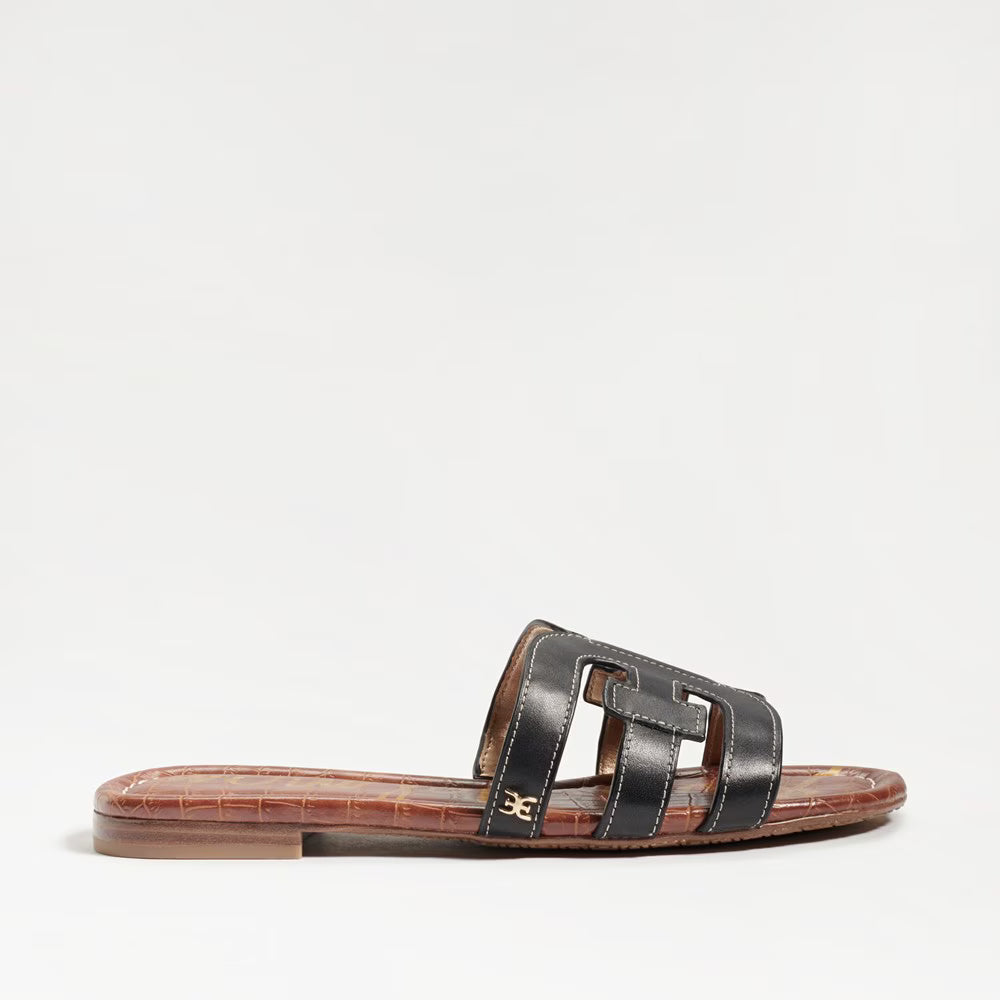 BAY SLIDE SANDAL - BLACK LEATHER