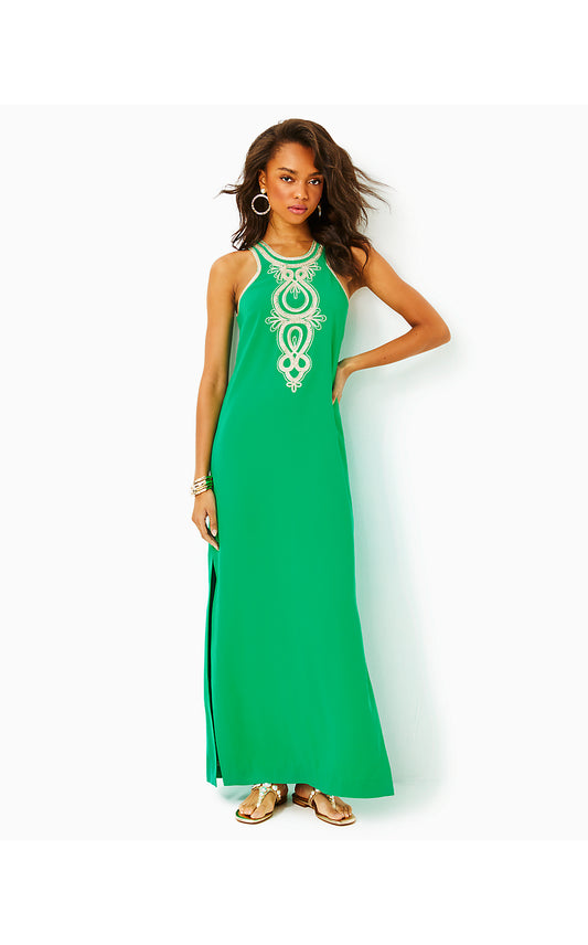 TAYLANE EMBROIDERED MAXI - BRAZILIAN GREEN