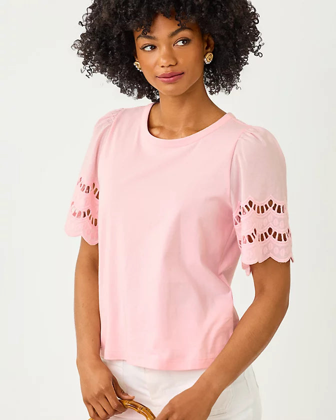 SEBENE KNIT TOP - PINK MUSE