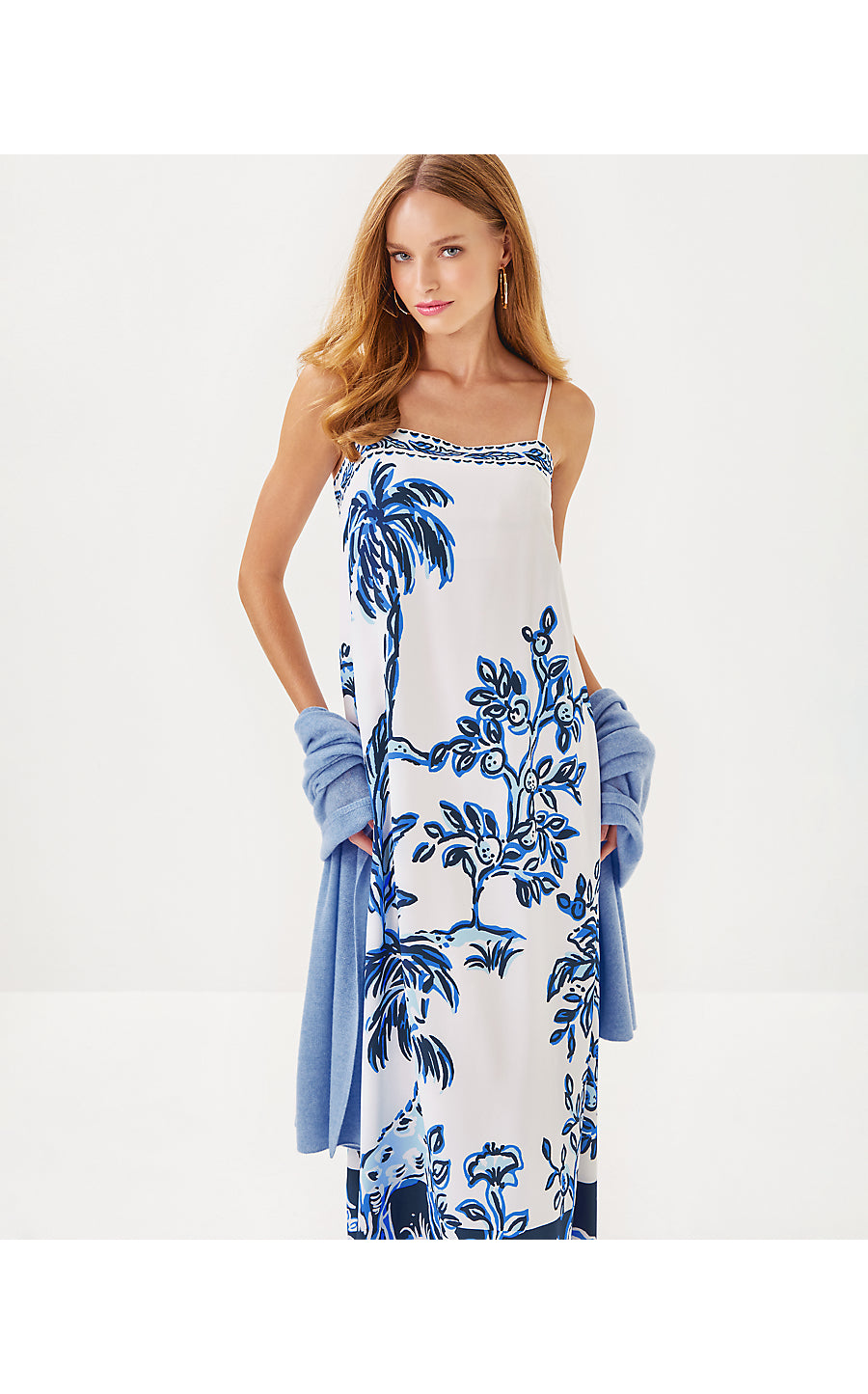 JESSLYN SILK MAXI SLIP DRESS - RESORT WHITE - OVERSIZED TALL TALES ENGINEERED WOVEN MAXI DRESS