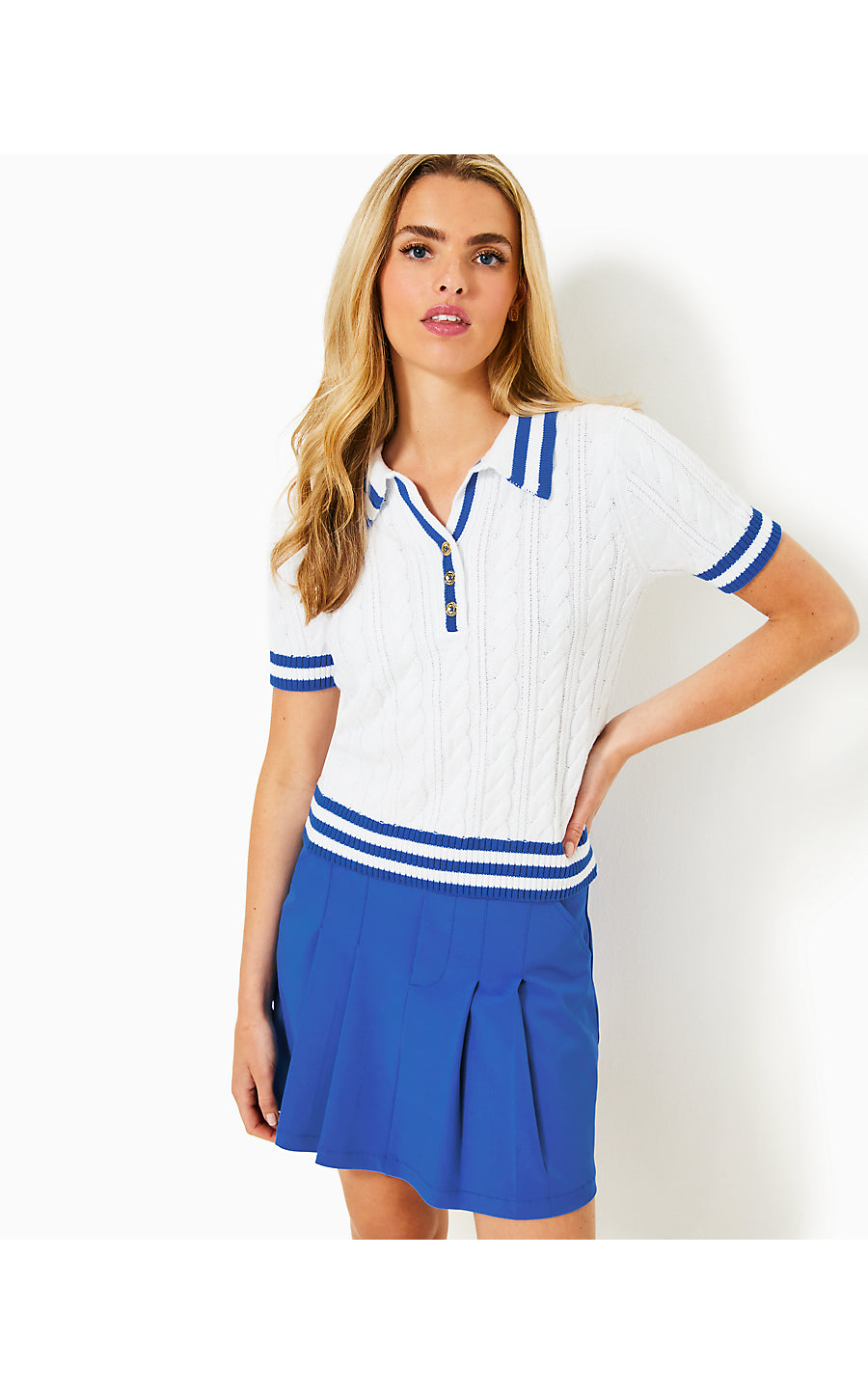 SUZETTE SWEATER - RESORT WHITE X MARTINIQUE BLUE - TIPPING