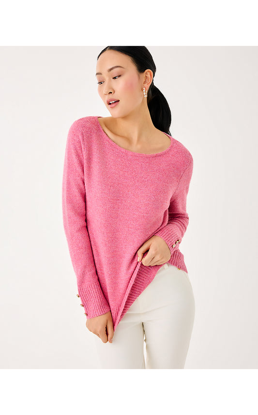 LOLA SEQUIN SWEATER - CONFETTI PINK METALLIC