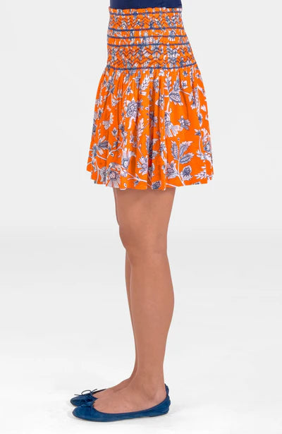 Stunning Stippling Smocked Skirt - Orange