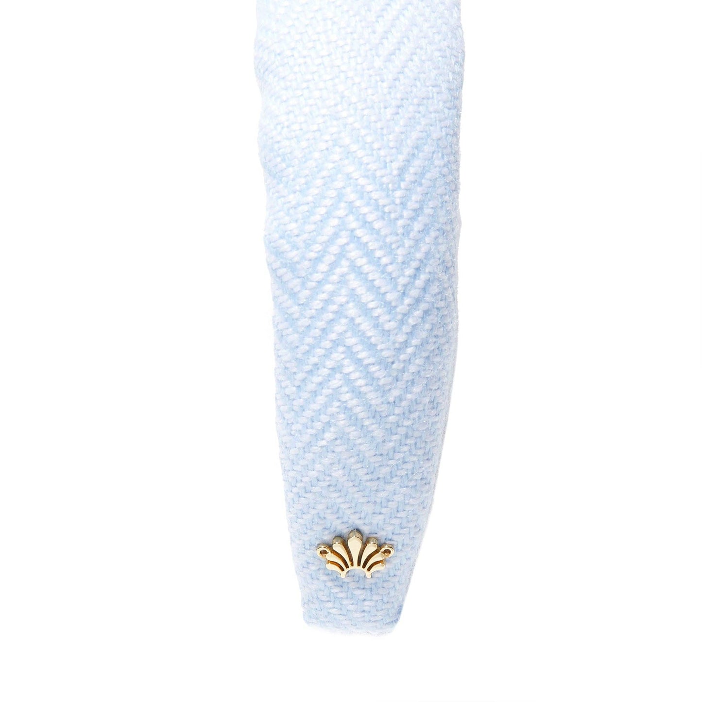 TBBC x LELE BEALE ST BLUE HERRINGBONE KIDS KNOTTED HEADBAND