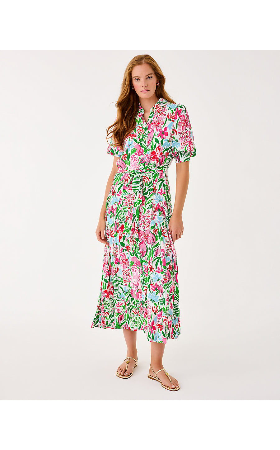 LARKYN MIDI SHIRTDRESS - MULTI - GLOWING GARDENS
