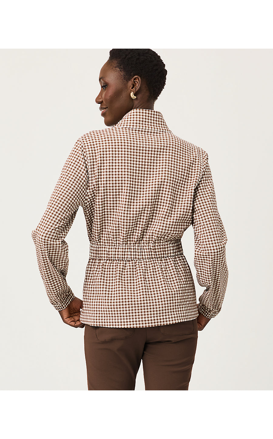 AINSLEY JACKET UPF 50+ - COCO BEACH - MINI PERFORMANCE GINGHAM