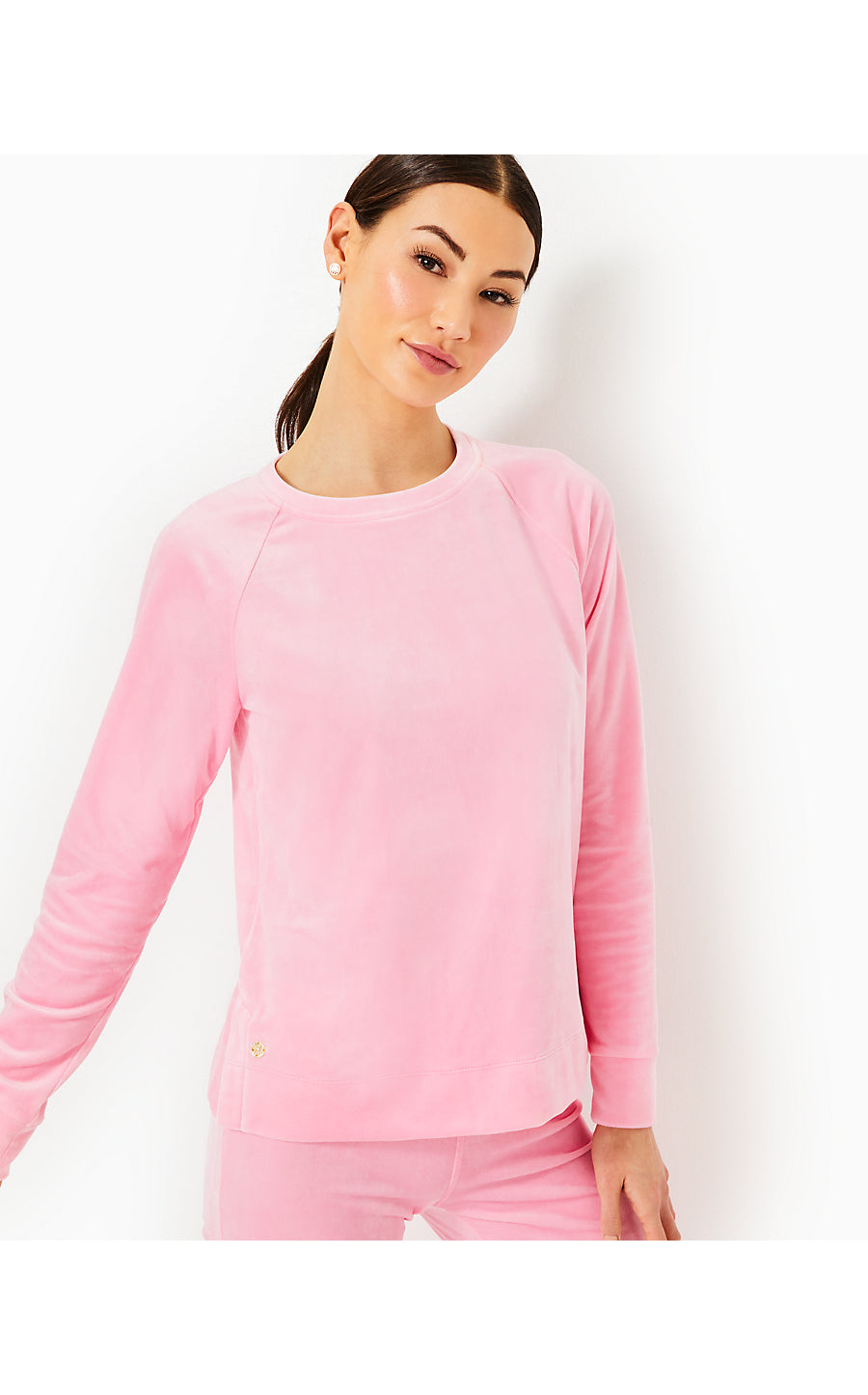 CIANA VELOUR TOP - CONCH SHELL PINK