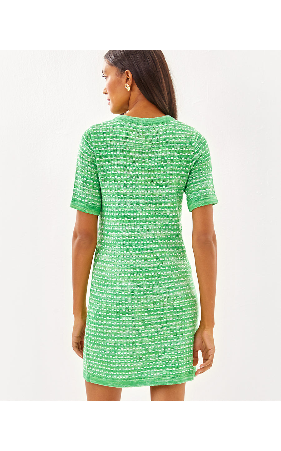 THEODORAH SWEATER DRESS - FAUNA GREEN - METALLIC MARL