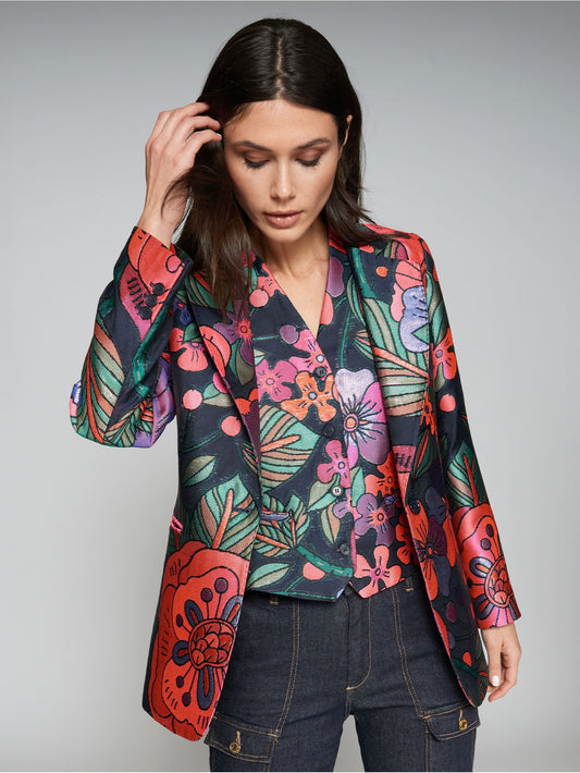 FLORAL JACQUARD JACKET