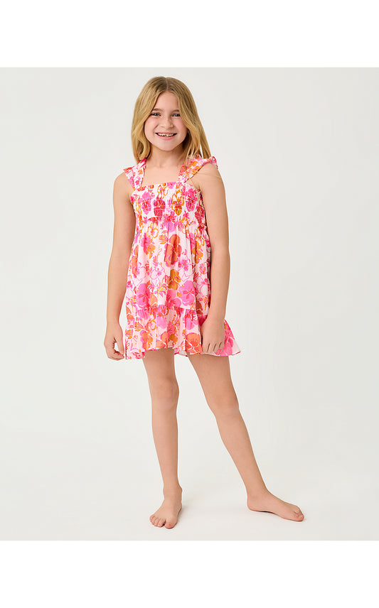 MINI HADLY DRESS - RESORT WHITE - PANSY FANSY