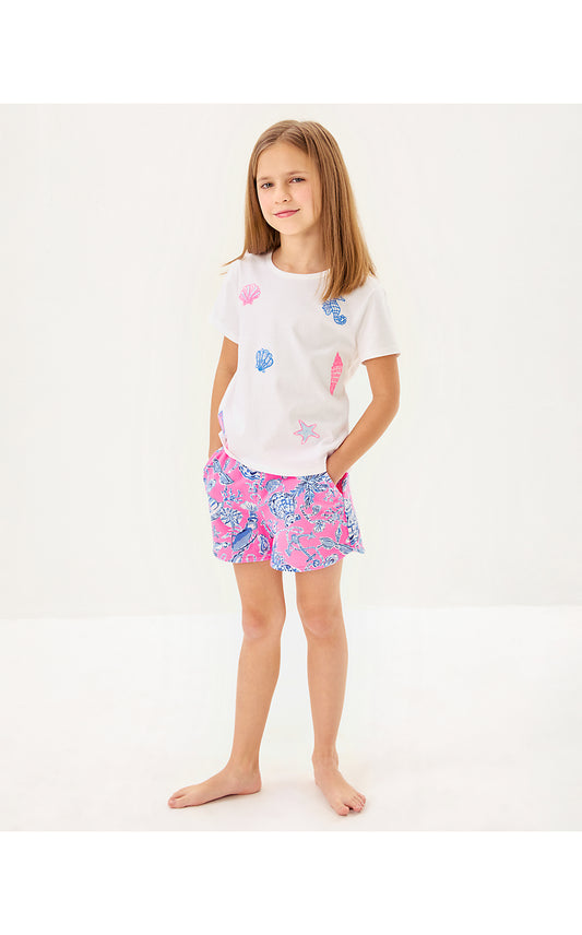 MINI RALLY TEE - MULTI - COOL AS SHELL EMBROIDERY CHILDRENS