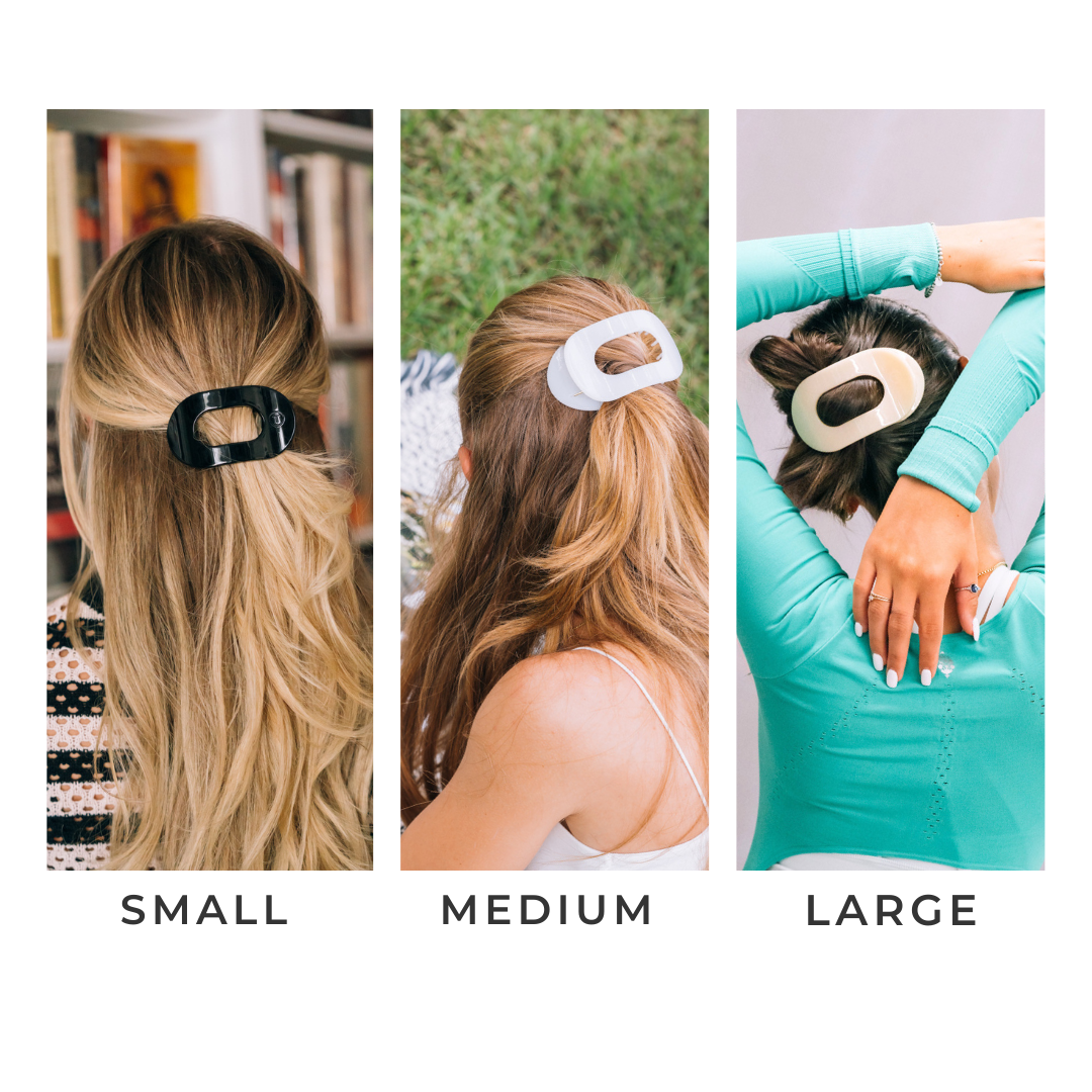 TELETIES - Round Flat Hair Clip | Large | Almond Beige