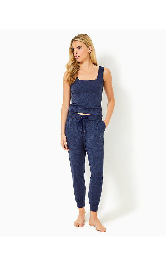 LILLABETH PANT - HEATHERED MED BLUE X NOIR