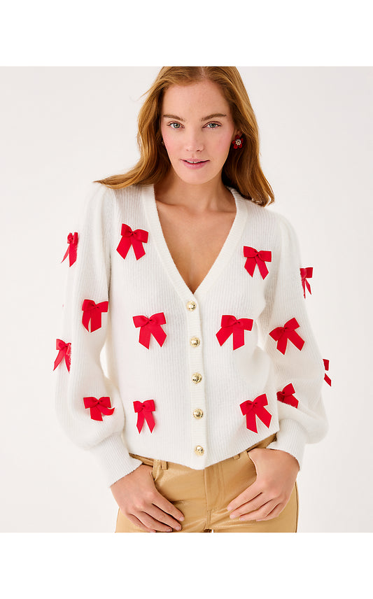 ZARIE CARDIGAN - COCONUT - PARTY BOWS