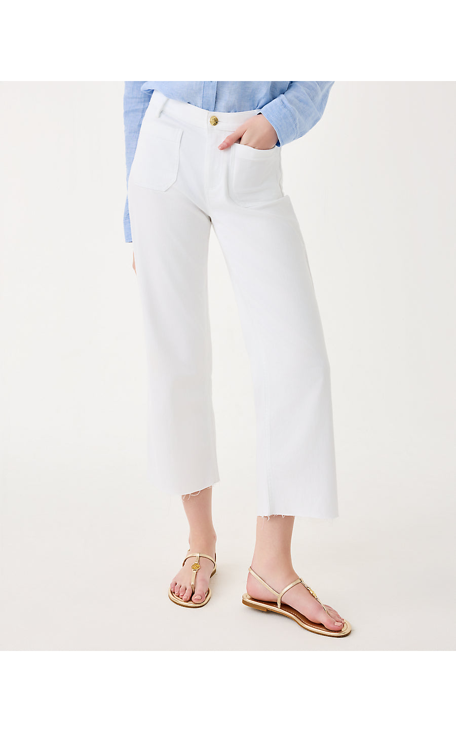 HARLEEN HIGH RISE CROP JEAN - RESORT WHITE