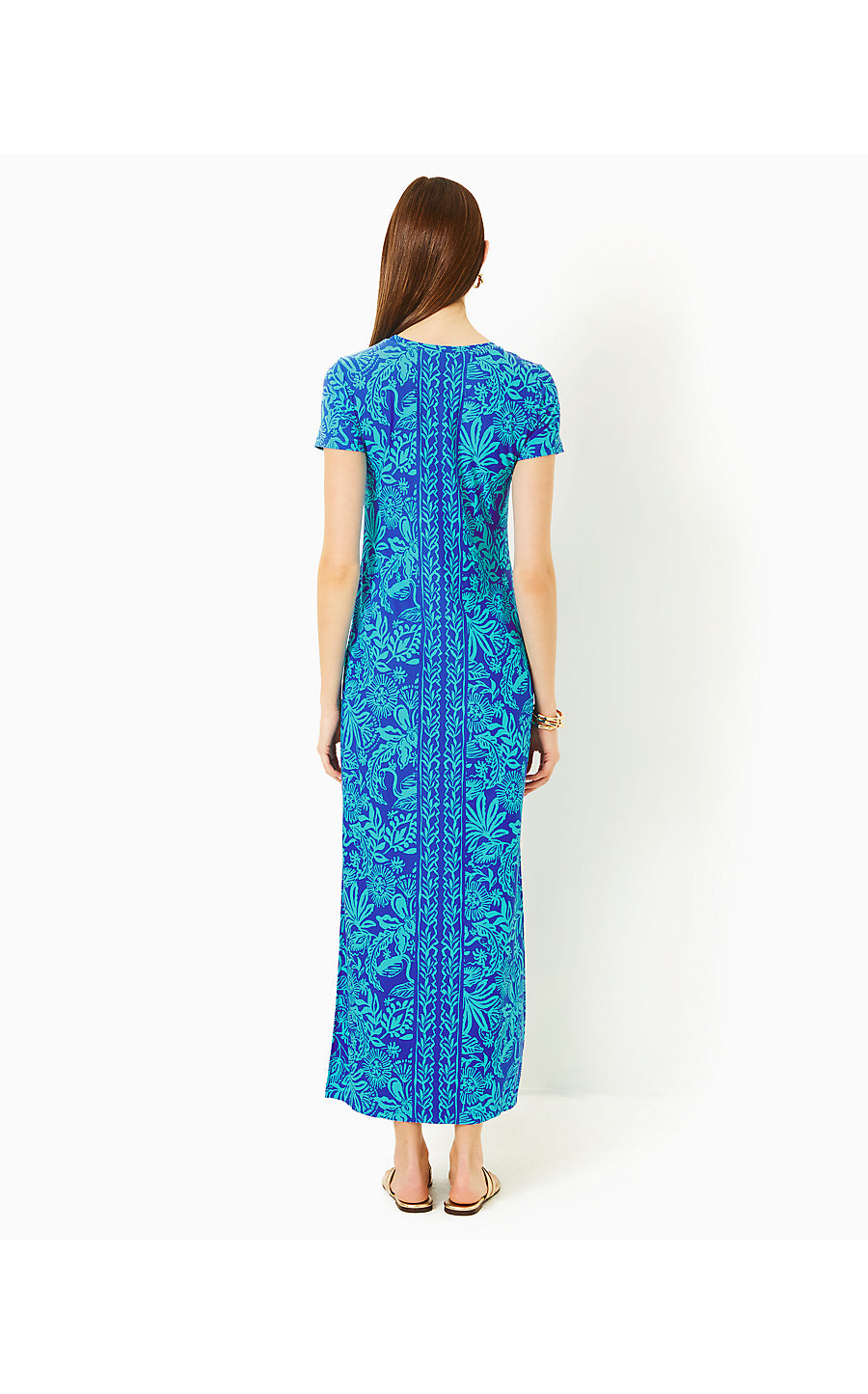 KADEN MAXI DRESS- MARTINIQUE BLUE - JUNGLE OASIS