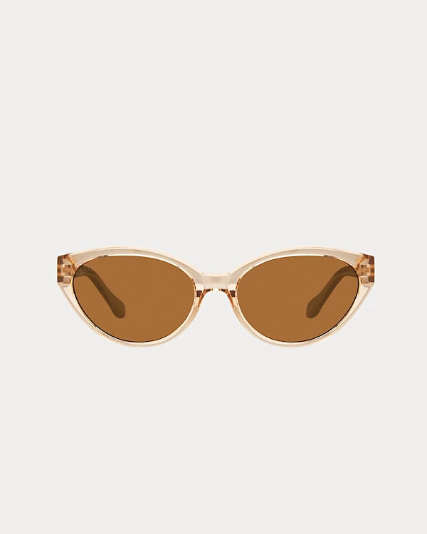 SHELL HARBOR CRYSTAL GOLD-SOLID BROWN SUNGLASSES