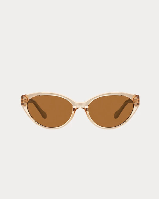 SHELL HARBOR CRYSTAL GOLD-SOLID BROWN SUNGLASSES