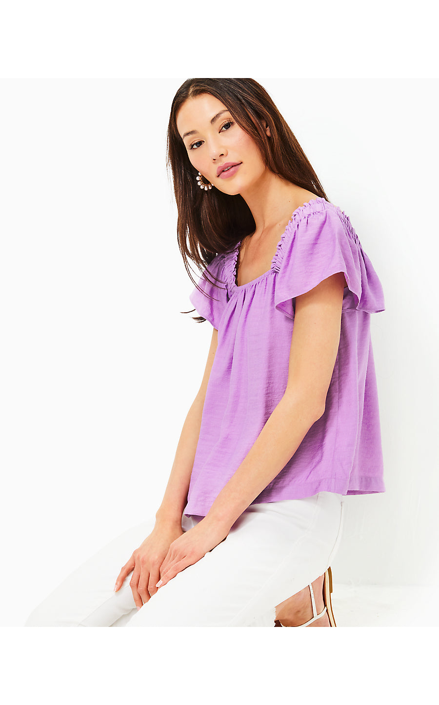 CARALISA SHORT SLEEVE TOP - LAGO LILAC