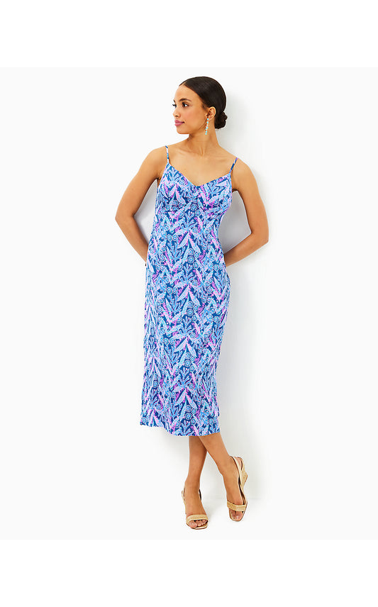 KEANA MIDI DRESS - BARTON BLUE - STAR GAZING